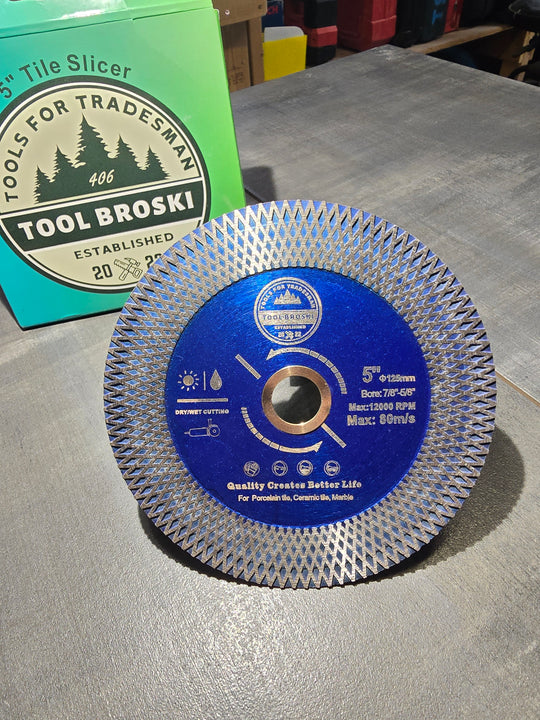 Tool Broski Tile Slicer 5" Grinder blade with 5/8 arbor 