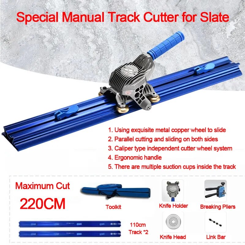  Tile Cutter Manual Push scoring wheel up to 12ft track large tile 