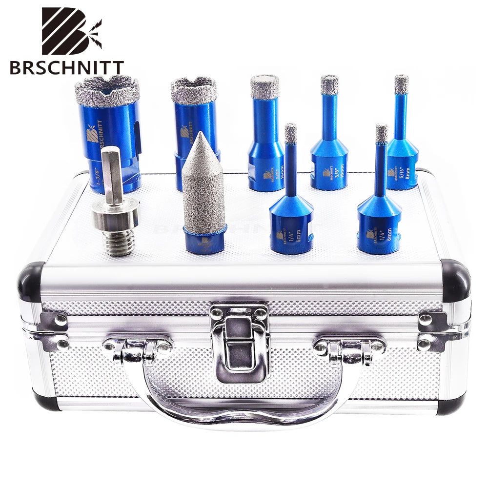 Diamond Drill bit kit Tool Broski BRSCHNITT 9pcs aluminum case