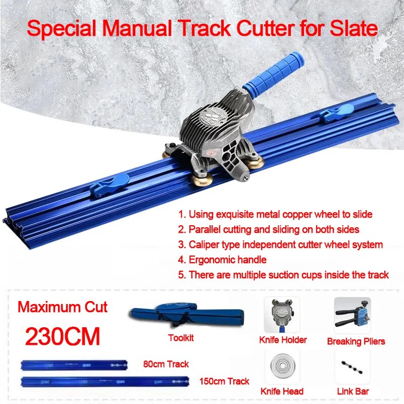  Tile Cutter Manual Push scoring wheel up to 12ft track large tile 