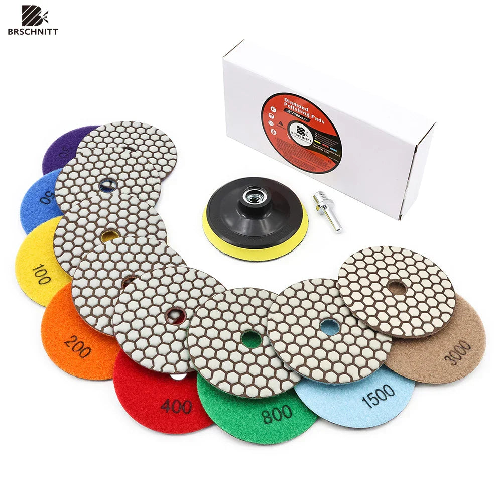 Diamond Flexible Polishing Pads 4" - 7pcs Set high efficiency  