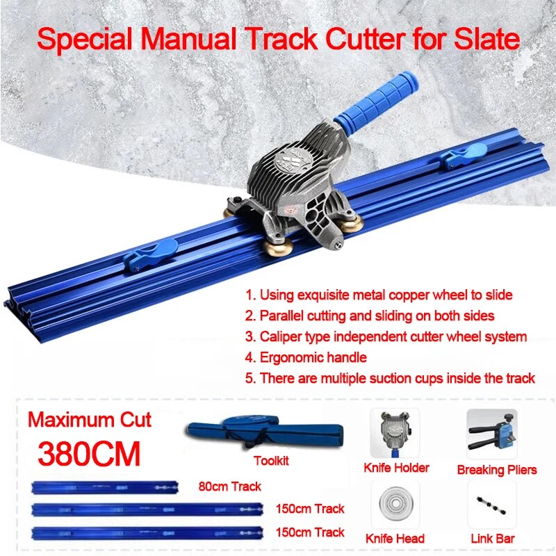  Tile Cutter Manual Push scoring wheel up to 12ft track large tile 