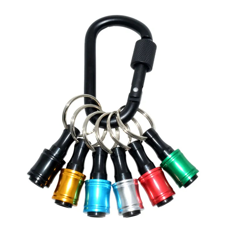 Screw gun bit organizer key chain style 6pcs/Set 1/4" Hex shank