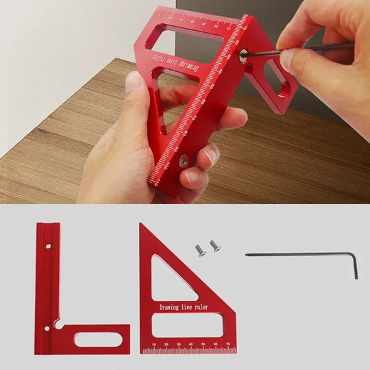 Carpenter Square out of Aluminum for precision Square & Miter marking 