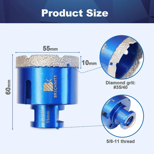 Diamond Drill Bit Tool Broski & Brschnitt single bits from 1/4" to 6"