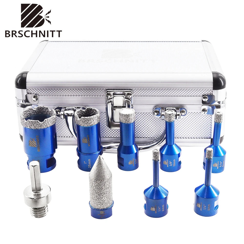 Diamond Drill bit kit Tool Broski BRSCHNITT 9pcs aluminum case