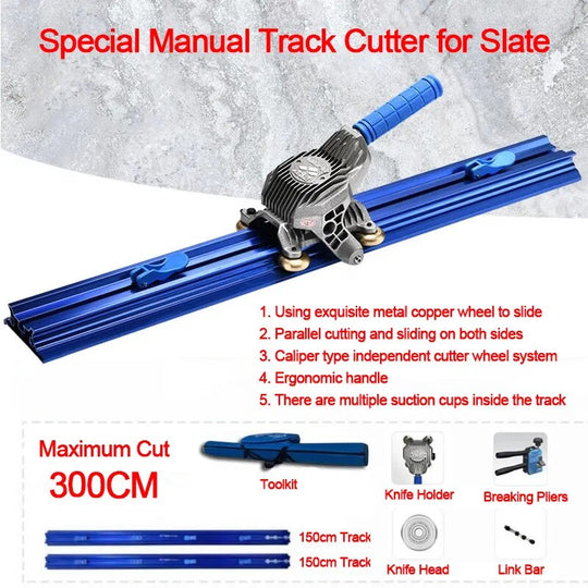  Tile Cutter Manual Push scoring wheel up to 12ft track large tile 