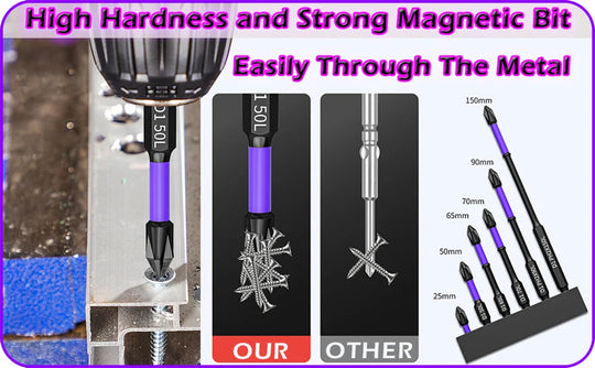 Magnetic impact Screwdriver Bits Non-slip Shockproof Phillips head