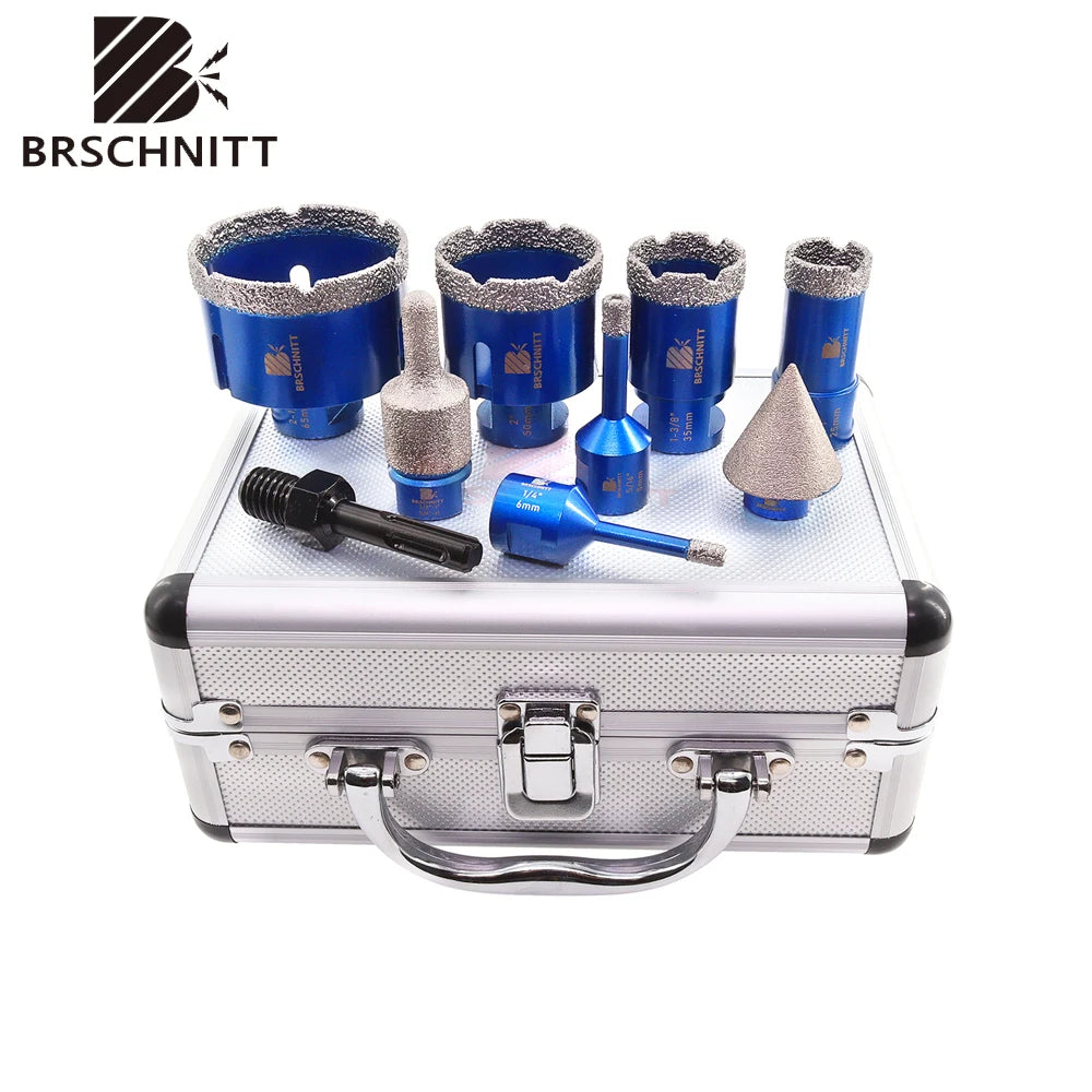 Diamond Drill bit kit Tool Broski BRSCHNITT 9pcs aluminum case 1/4" - 2 1/2"