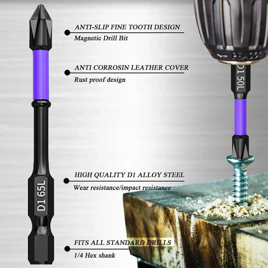 Magnetic impact Screwdriver Bits Non-slip Shockproof Phillips head