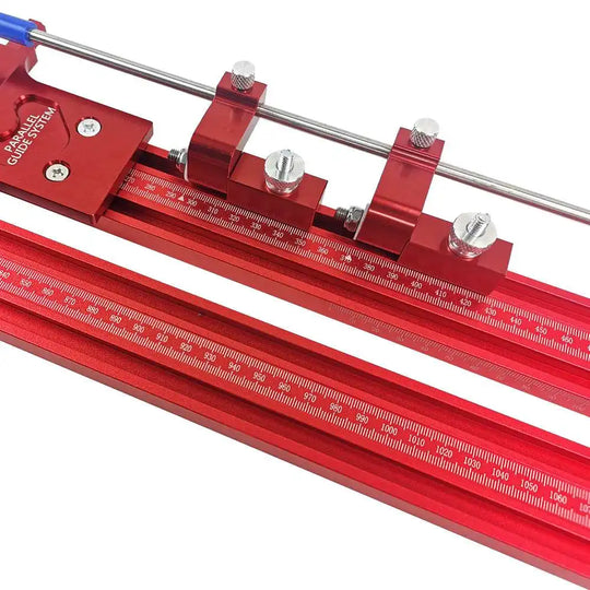 Festool TrackSaw parallel guide system with clamps for precision woodworking and accurate cuts