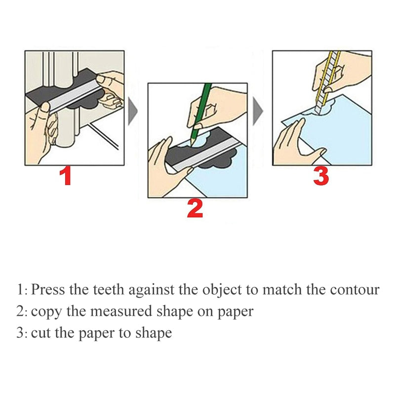 Contour Gauge Cutting Template Measuring Instrument for floor install